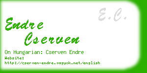 endre cserven business card